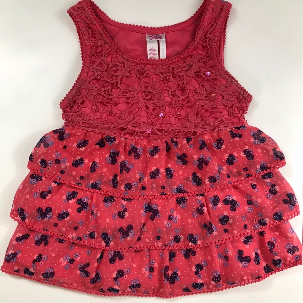 Justice Floral Ruffle Top
